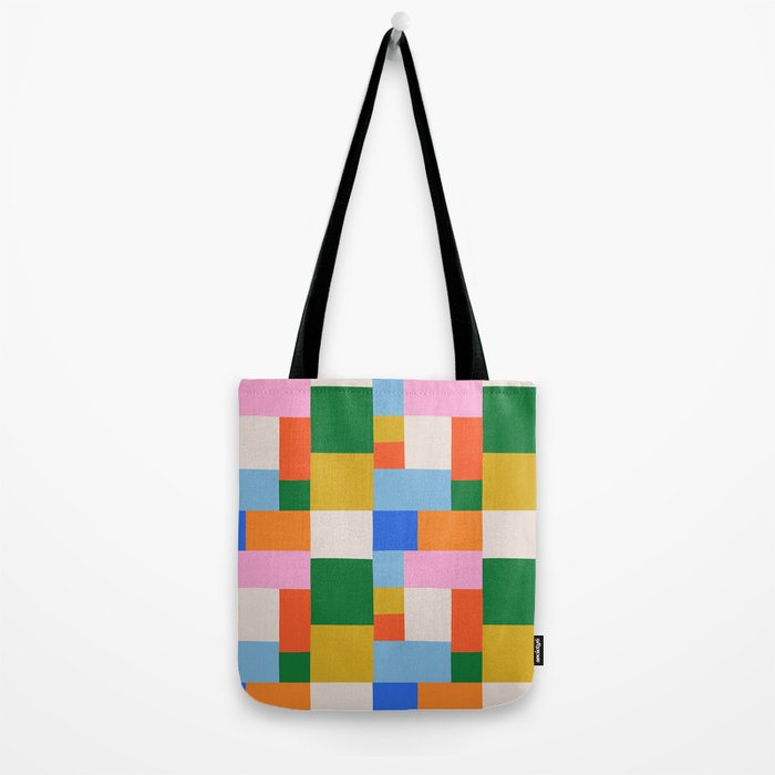 Colorful geometric patchwork mosaic pattern Tote Bag Gallery Image 2