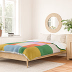 Colorful geometric patchwork mosaic pattern Duvet Cover Gallery Image 2