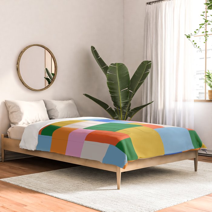 Colorful geometric patchwork mosaic pattern Comforter Gallery Image 2