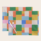 Colorful geometric patchwork mosaic pattern Placemat Gallery Image 1