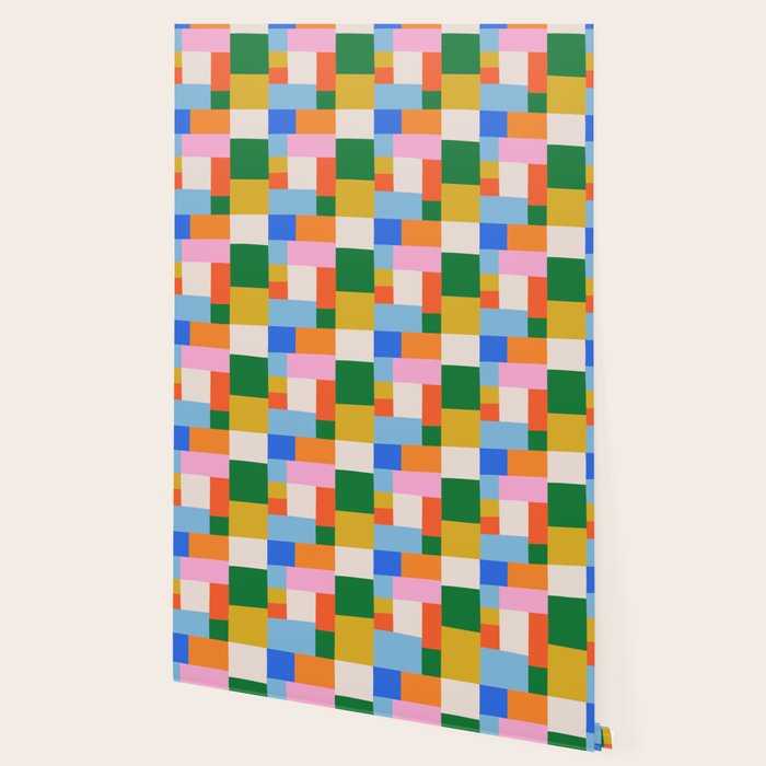 Colorful geometric patchwork mosaic pattern Wallpaper Gallery Image 2