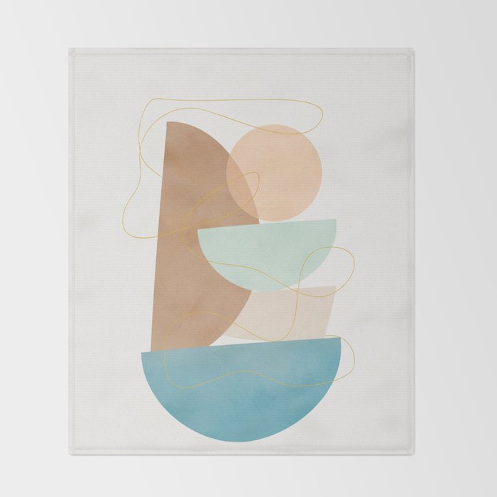 Soft Abstract Shapes 18 Throw Blanket Gallery Image 2