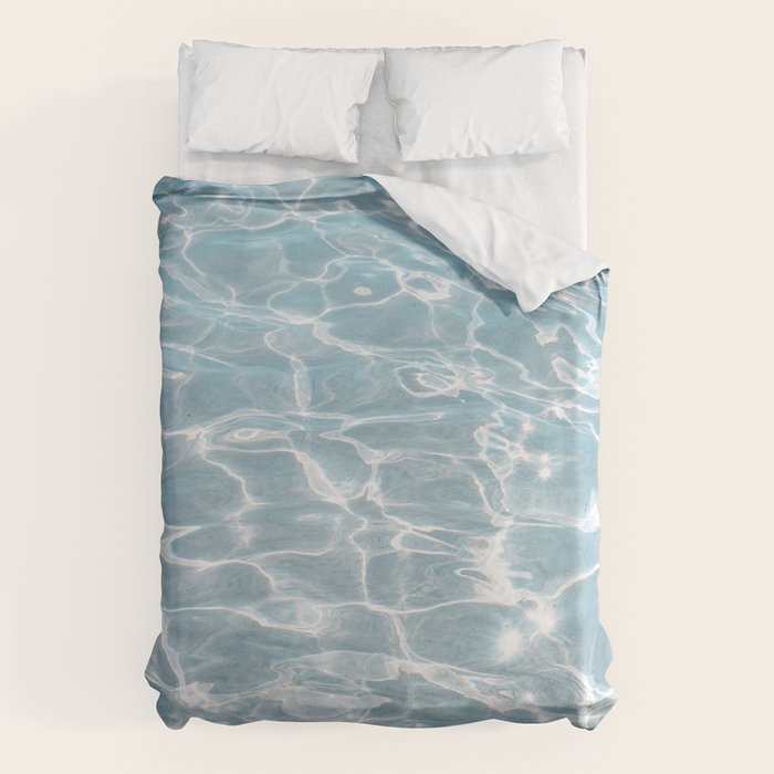 Crystal Clear Blue Water Photo Art Print | Crete Island Summer Holiday | Greece Travel Photography Duvet Cover Gallery Image 1