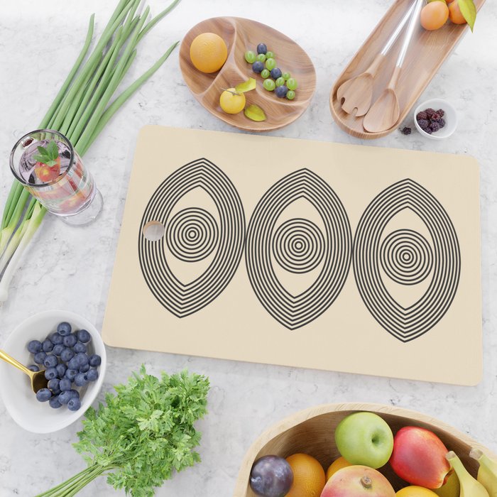 Abstraction_EYE_LINE_POP_ART_Minimalism_001X Cutting Board Gallery Image 2