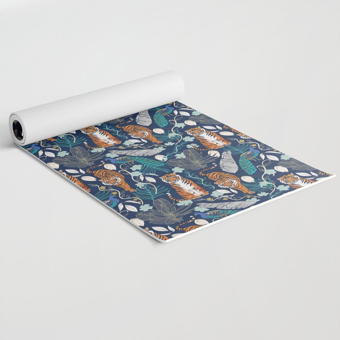 Tiger Toile on Navy Yoga Mat Gallery Image 2