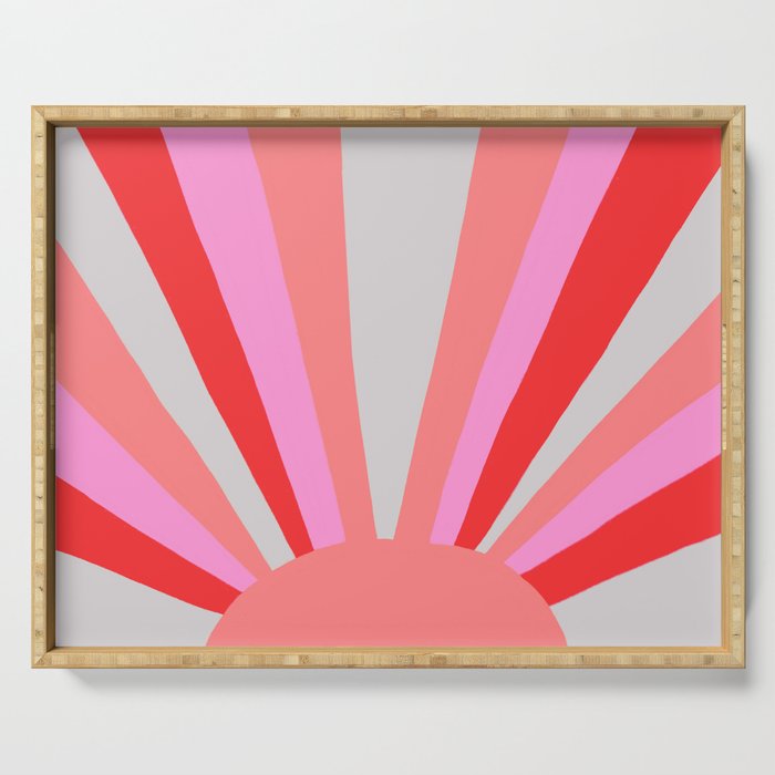sunshine state, coral Serving Tray Gallery Image 1