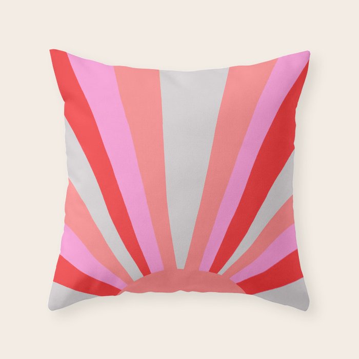 sunshine state, coral Throw Pillow Gallery Image 6