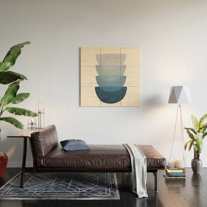 Blue Stack 01 Wood Wall Art Gallery Image 2