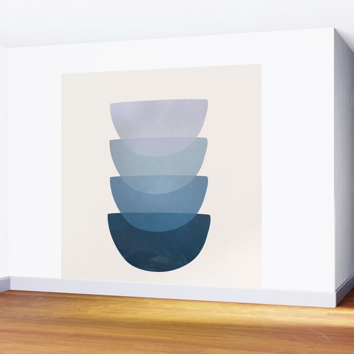 Blue Stack 01 Wall Mural Gallery Image 2