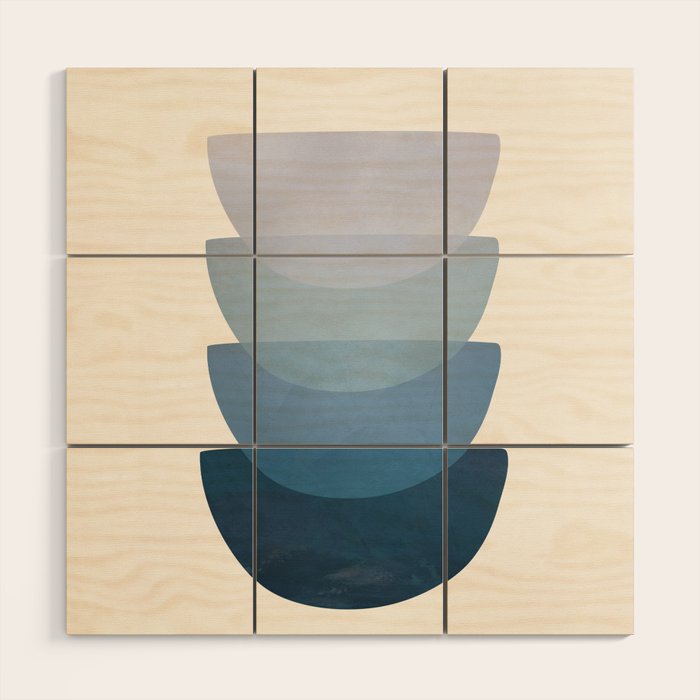 Blue Stack 01 Wood Wall Art Gallery Image 1