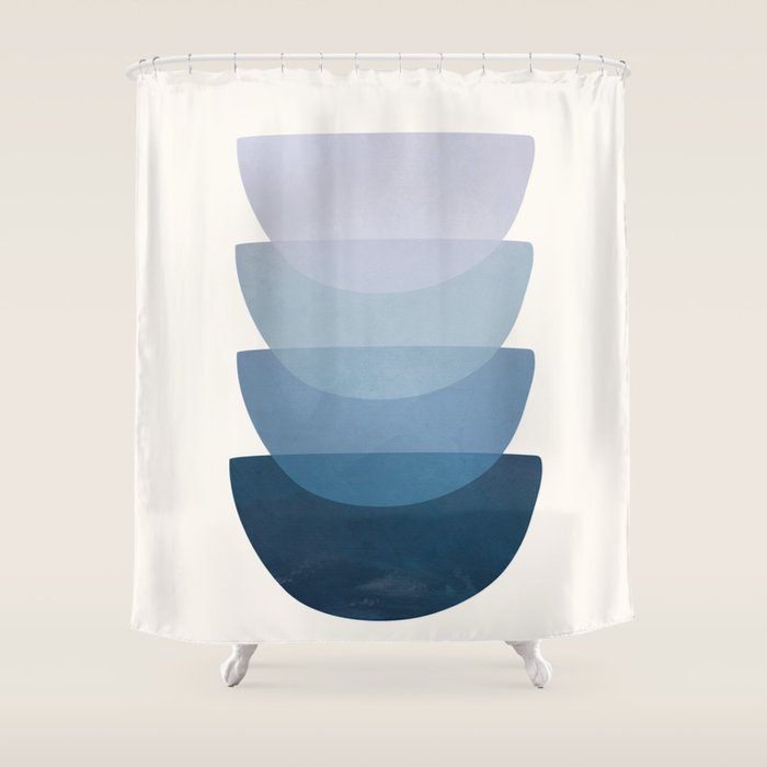 Blue Stack 01 Shower Curtain Gallery Image 1