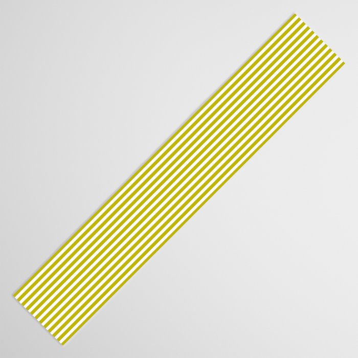 Ultra Fine Stripe Narrow Pinstripe Pattern in Chartreuse and White Table Runner Gallery Image 3