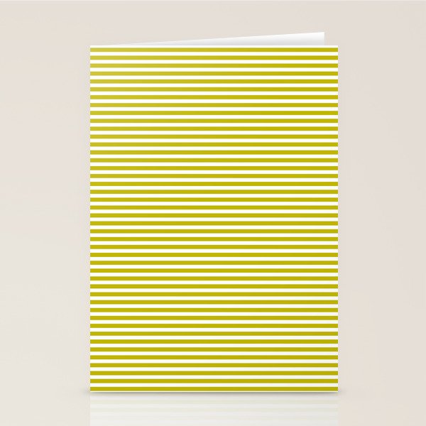 Ultra Fine Stripe Narrow Pinstripe Pattern in Chartreuse and White Stationery Card Gallery Image 2