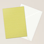 Ultra Fine Stripe Narrow Pinstripe Pattern in Chartreuse and White Stationery Card Gallery Image 2