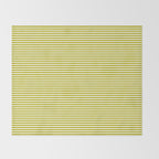 Ultra Fine Stripe Narrow Pinstripe Pattern in Chartreuse and White Throw Blanket Gallery Image 2