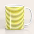 Ultra Fine Stripe Narrow Pinstripe Pattern in Chartreuse and White Coffee Mug Gallery Image 1