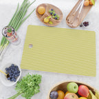 Ultra Fine Stripe Narrow Pinstripe Pattern in Chartreuse and White Cutting Board Gallery Image 2