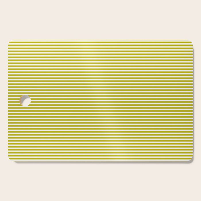 Ultra Fine Stripe Narrow Pinstripe Pattern in Chartreuse and White Cutting Board Gallery Image 1