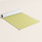 Ultra Fine Stripe Narrow Pinstripe Pattern in Chartreuse and White Yoga Mat Gallery Image 2