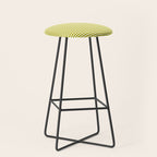 Ultra Fine Stripe Narrow Pinstripe Pattern in Chartreuse and White Stool Gallery Image 1