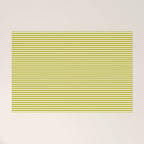 Ultra Fine Stripe Narrow Pinstripe Pattern in Chartreuse and White Welcome Mat Gallery Image 1