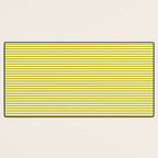 Ultra Fine Stripe Narrow Pinstripe Pattern in Chartreuse and White Desk Mat Gallery Image 3