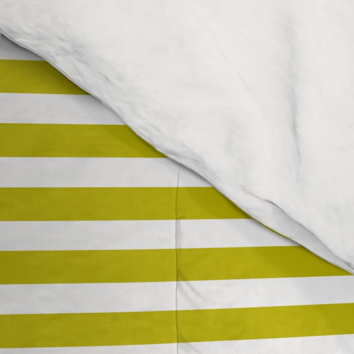 Ultra Fine Stripe Narrow Pinstripe Pattern in Chartreuse and White Comforter Gallery Image 4