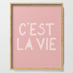 C'est La Vie French Pink Hand Lettering Serving Tray Gallery Image 1