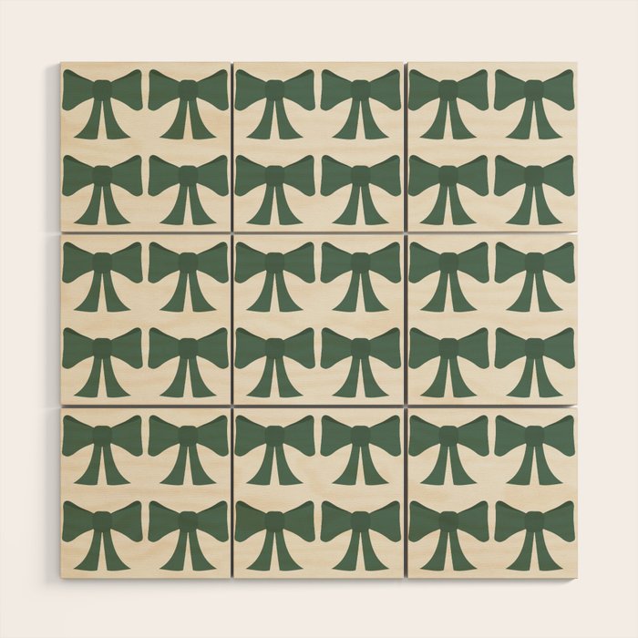 Vintage Bows IV Green Wood Wall Art Gallery Image 1