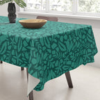 Folk Art Bunnies - Verdigris  Tablecloth Gallery Image 3