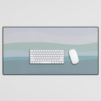 Calming Ocean Waves in Soft Dusty Pastels Desk Mat Gallery Image 1