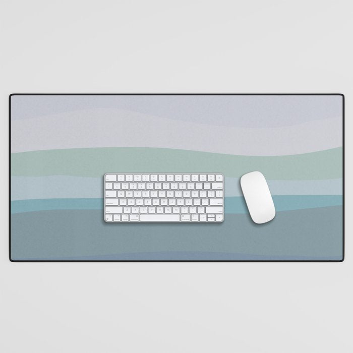 Calming Ocean Waves in Soft Dusty Pastels Desk Mat Gallery Image 1