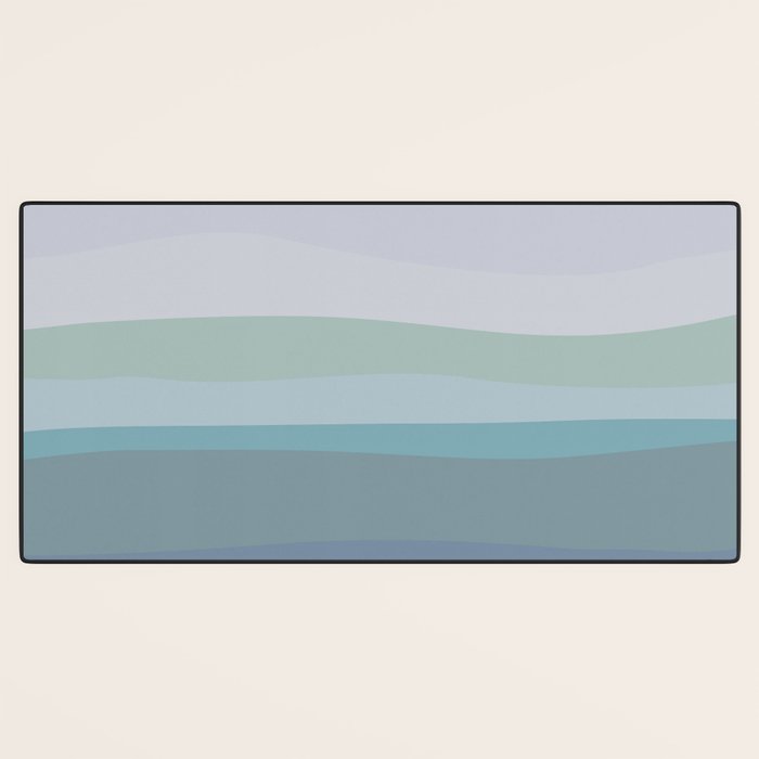 Calming Ocean Waves in Soft Dusty Pastels Desk Mat Gallery Image 3