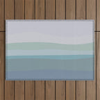 Calming Ocean Waves in Soft Dusty Pastels Outdoor Rug Gallery Image 1