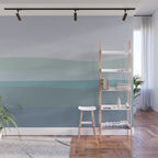 Calming Ocean Waves in Soft Dusty Pastels Wall Mural Gallery Image 1