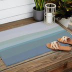 Calming Ocean Waves in Soft Dusty Pastels Outdoor Rug Gallery Image 2
