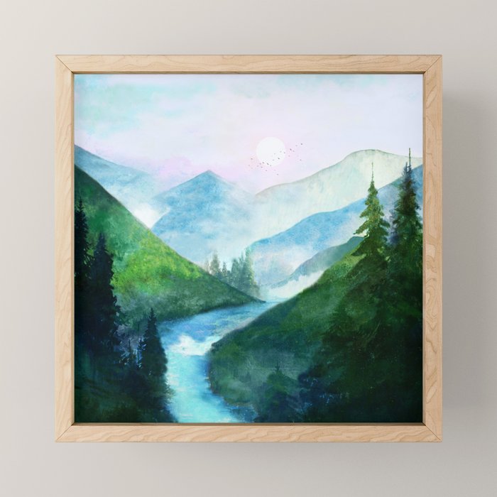 Mountain River Mini Art Print Gallery Image 1