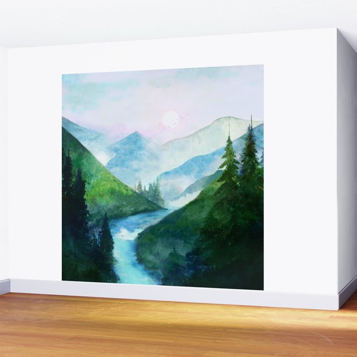 Mountain River Wall Mural Gallery Image 2