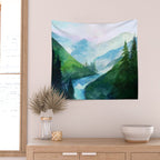 Mountain River Wall Tapestry Gallery Image 2