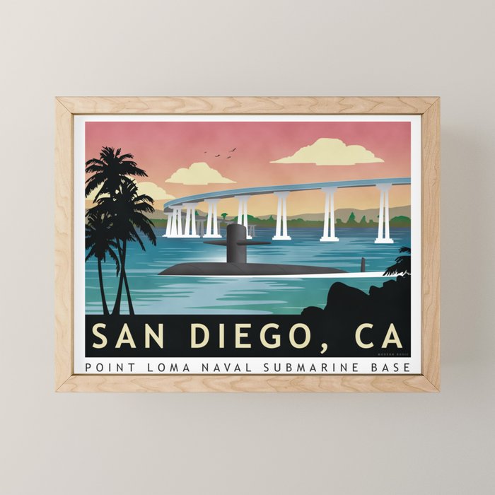 San Diego, CA - Submarine Homeport Mini Art Print Gallery Image 1