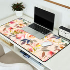 Hand painted ivory pink brown watercolor country floral Desk Mat Gallery Image 2