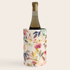 Hand painted ivory pink brown watercolor country floral Wine Chiller Gallery Image 3