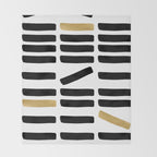 Black and Gold Abstract Throw Blanket Gallery Image 2