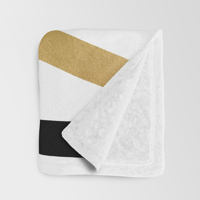 Black and Gold Abstract Throw Blanket Gallery Image 3