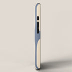 Midcentury Modern Confaab Abstract Pattern in Stone Blue and Cream iPhone Case Gallery Image 2