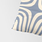 Midcentury Modern Confaab Abstract Pattern in Stone Blue and Cream Pillow Sham Gallery Image 4