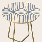 Midcentury Modern Confaab Abstract Pattern in Stone Blue and Cream Side Table Gallery Image 2