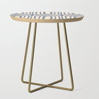 Midcentury Modern Confaab Abstract Pattern in Stone Blue and Cream Side Table Gallery Image 1