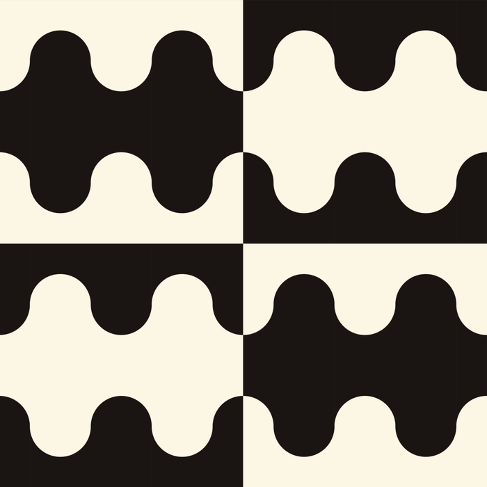 Abstract Mid-Century Black & White Wavy Pattern Coffee Mug Gallery Image 2