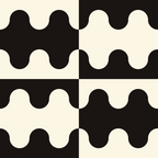 Abstract Mid-Century Black & White Wavy Pattern Coffee Mug Gallery Image 2
